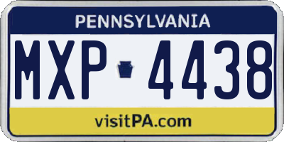 PA license plate MXP4438