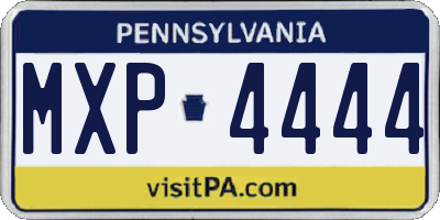 PA license plate MXP4444
