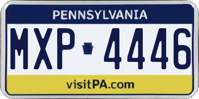 PA license plate MXP4446