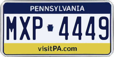 PA license plate MXP4449