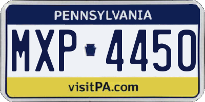 PA license plate MXP4450