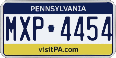 PA license plate MXP4454