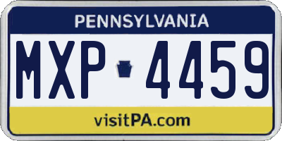 PA license plate MXP4459