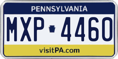 PA license plate MXP4460