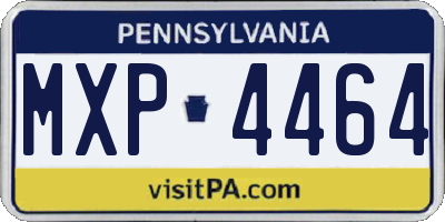 PA license plate MXP4464
