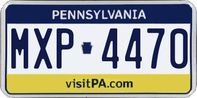 PA license plate MXP4470