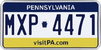 PA license plate MXP4471