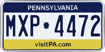 PA license plate MXP4472