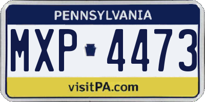 PA license plate MXP4473