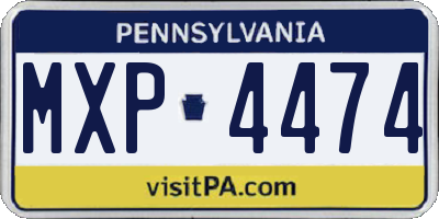 PA license plate MXP4474
