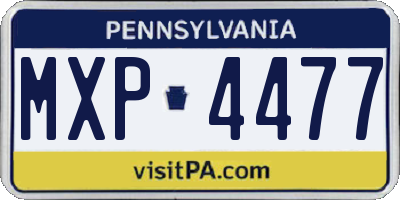 PA license plate MXP4477