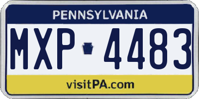 PA license plate MXP4483