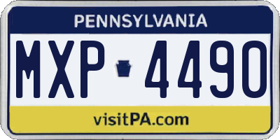 PA license plate MXP4490