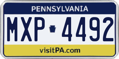 PA license plate MXP4492