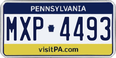 PA license plate MXP4493