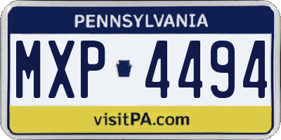 PA license plate MXP4494