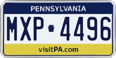 PA license plate MXP4496