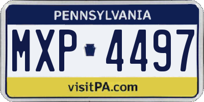 PA license plate MXP4497