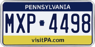 PA license plate MXP4498