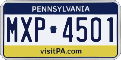 PA license plate MXP4501