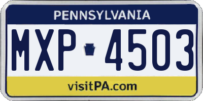 PA license plate MXP4503