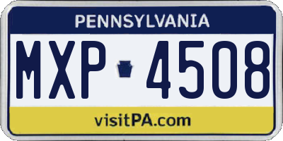 PA license plate MXP4508