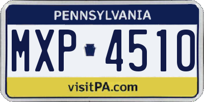 PA license plate MXP4510