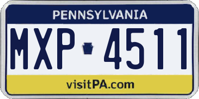 PA license plate MXP4511