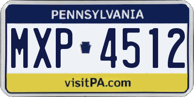 PA license plate MXP4512