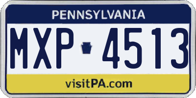PA license plate MXP4513