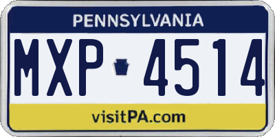 PA license plate MXP4514