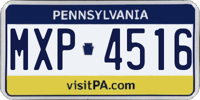 PA license plate MXP4516