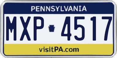 PA license plate MXP4517