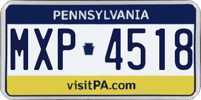 PA license plate MXP4518