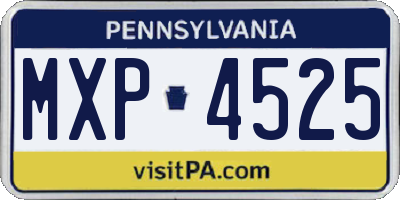 PA license plate MXP4525