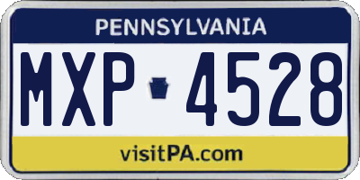 PA license plate MXP4528