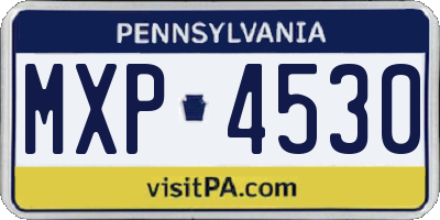 PA license plate MXP4530