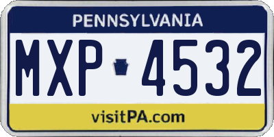 PA license plate MXP4532