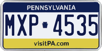PA license plate MXP4535