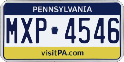 PA license plate MXP4546