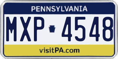 PA license plate MXP4548