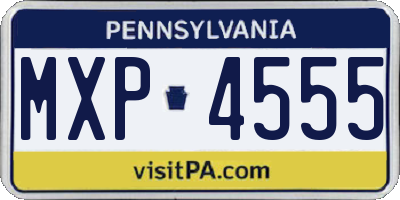PA license plate MXP4555