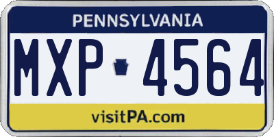 PA license plate MXP4564