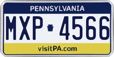 PA license plate MXP4566