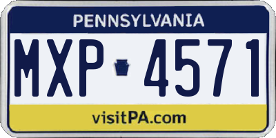 PA license plate MXP4571