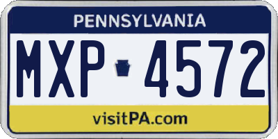 PA license plate MXP4572