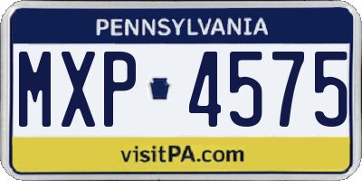 PA license plate MXP4575