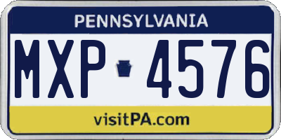 PA license plate MXP4576