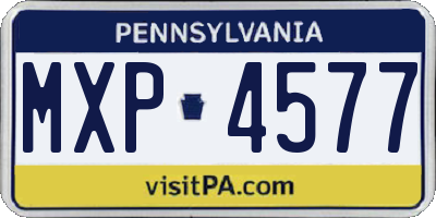 PA license plate MXP4577