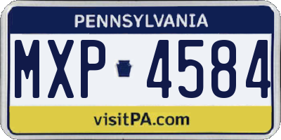 PA license plate MXP4584